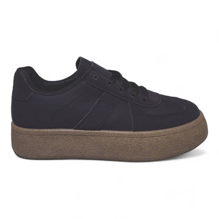 Women's Trendy Lace-Up Sneaker with PVC Platform Sole - YP0407