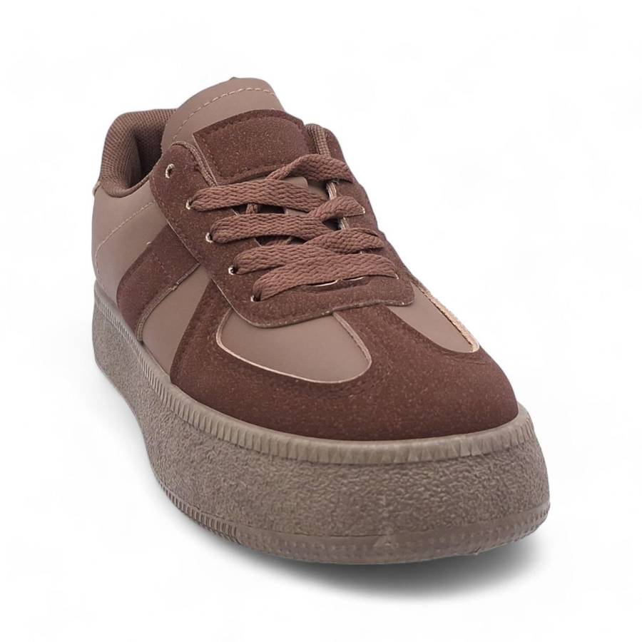 Women's Trendy Lace-Up Sneaker with PVC Platform Sole - YP0407