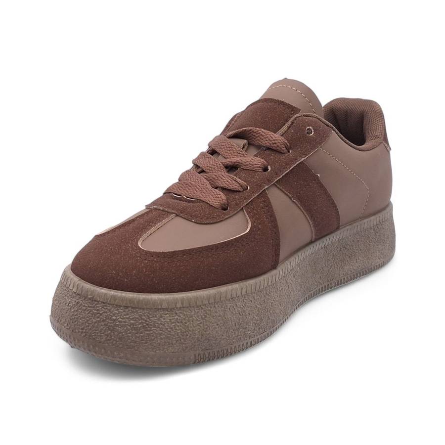 Women's Trendy Lace-Up Sneaker with PVC Platform Sole - YP0407