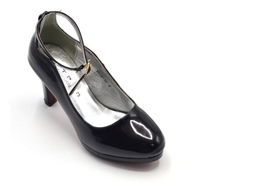 TTP Ladies High Gloss Platform High Heel with Ankle Strap 6636-10