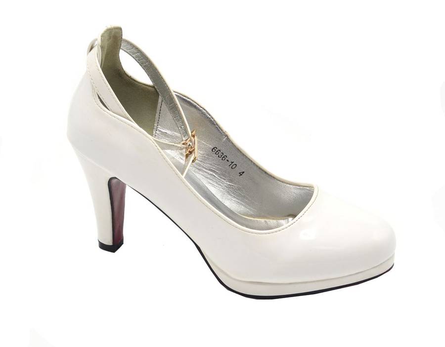 TTP Ladies High Gloss Platform High Heel with Ankle Strap 6636-10