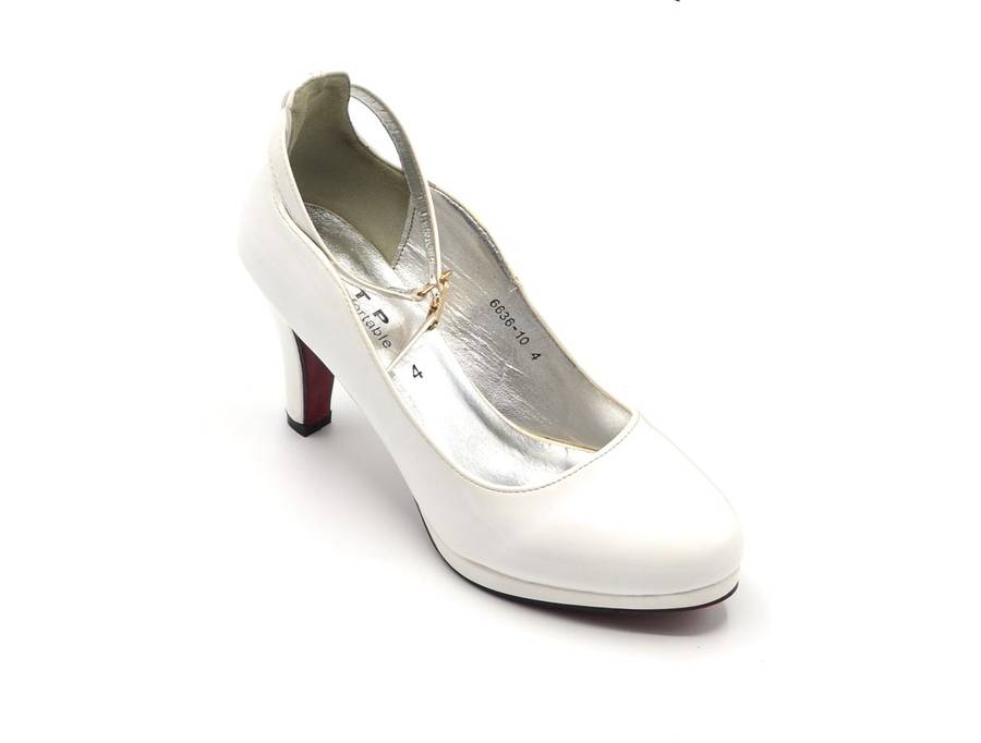 TTP Ladies High Gloss Platform High Heel with Ankle Strap 6636-10