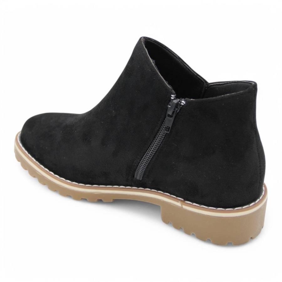 TTP Women Round Toe Ankle Boots with Side Zipper HT241008