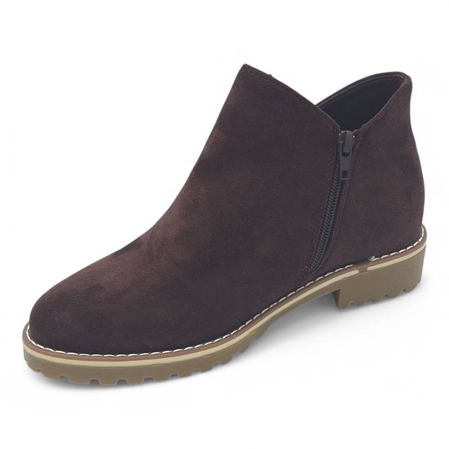 TTP Women Round Toe Ankle Boots with Side Zipper HT241008