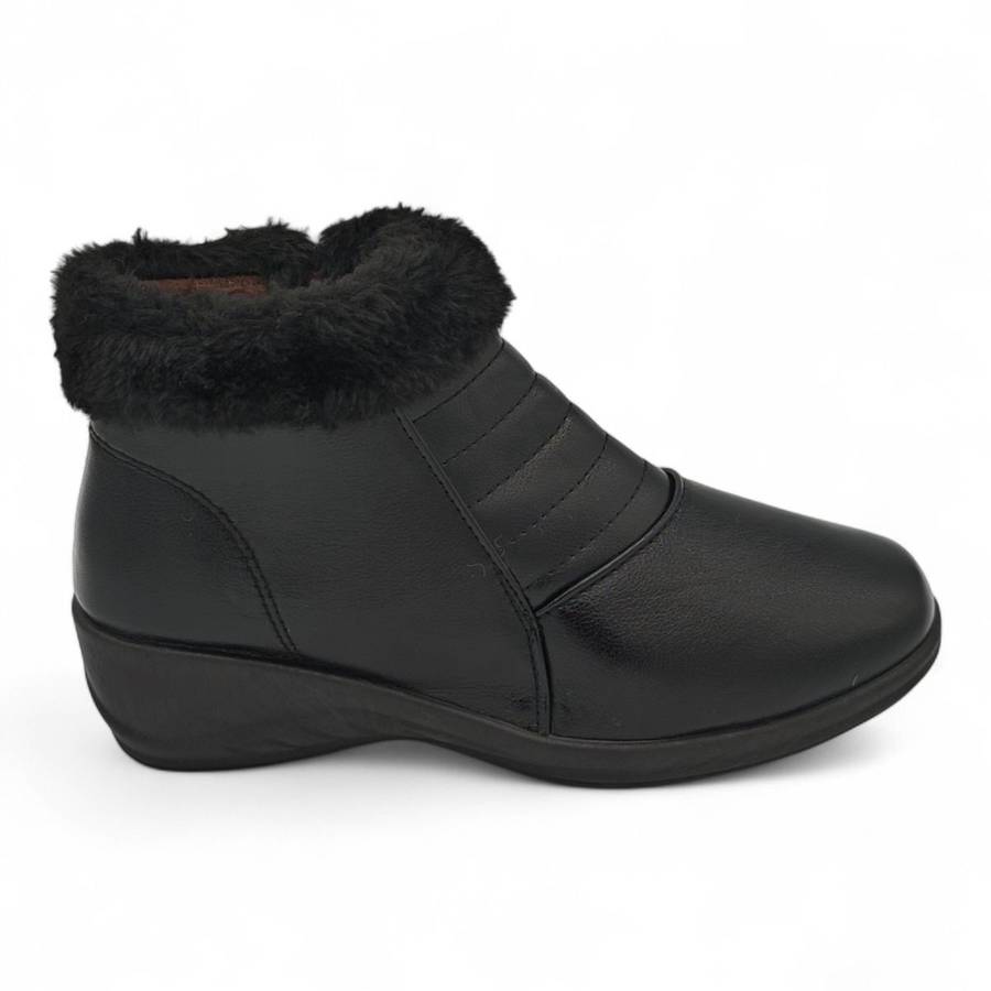 TTP Women Claasic Ankle Boot with PVC Sole and Faux Fur Lining HL210401