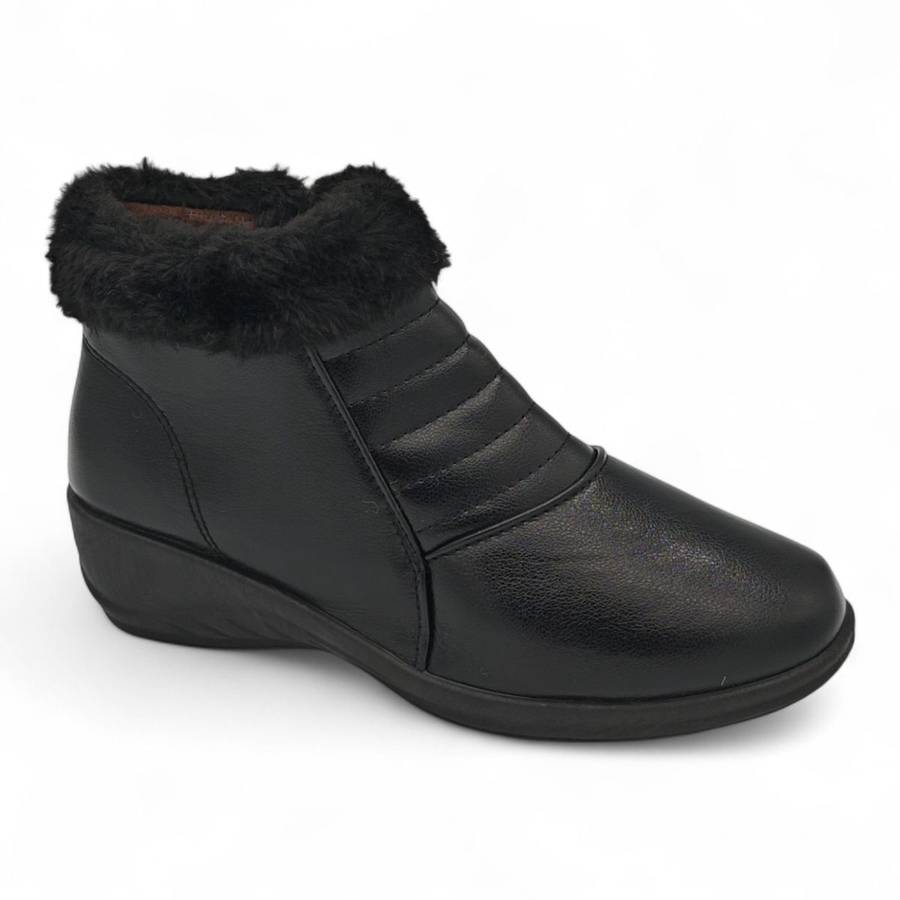 TTP Women Claasic Ankle Boot with PVC Sole and Faux Fur Lining HL210401