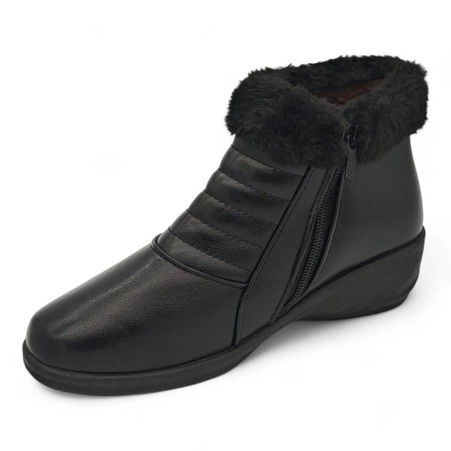 TTP Women Claasic Ankle Boot with PVC Sole and Faux Fur Lining HL210401