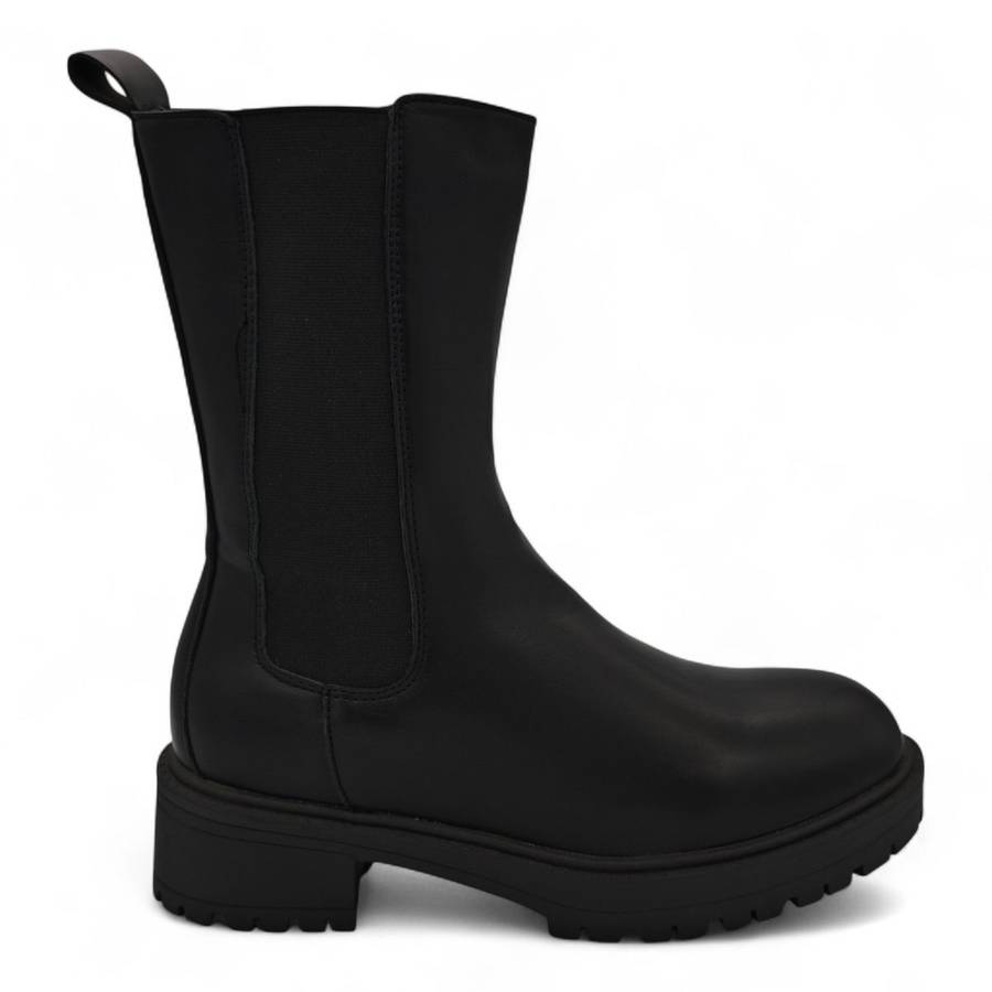 TTP Women's Mid Calf Boot with Elastic side Panel and Zipper HTA06