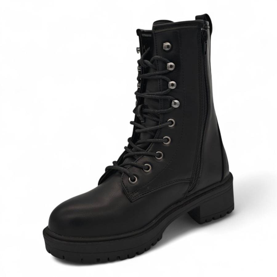 TTP Women's Platform Ankle Boots with Lace and Side Zipper HTA09