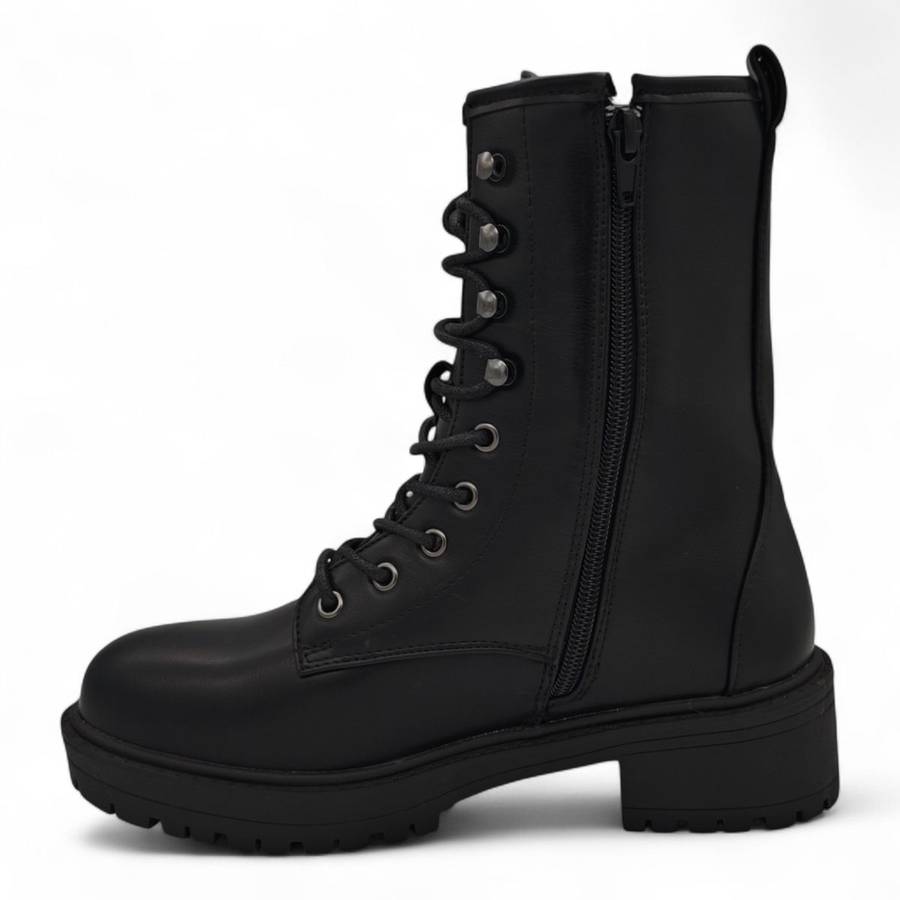 TTP Women's Platform Ankle Boots with Lace and Side Zipper HTA09