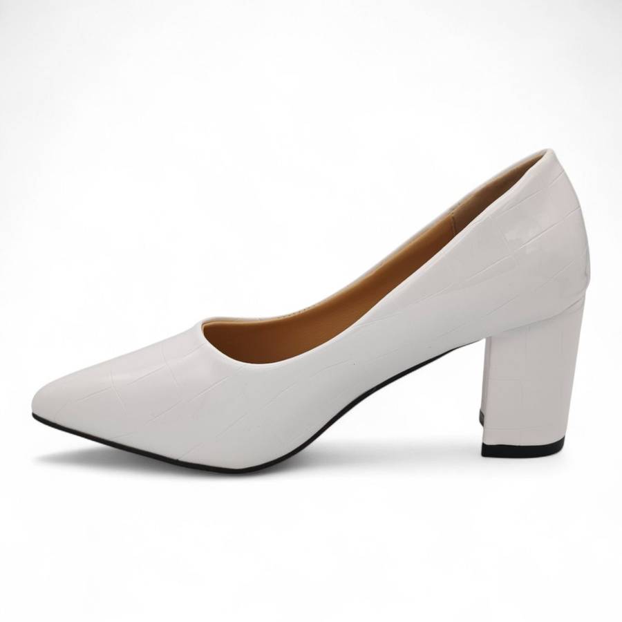 TTP Patent PU Block Heel with Croc Embossed HTG-06
