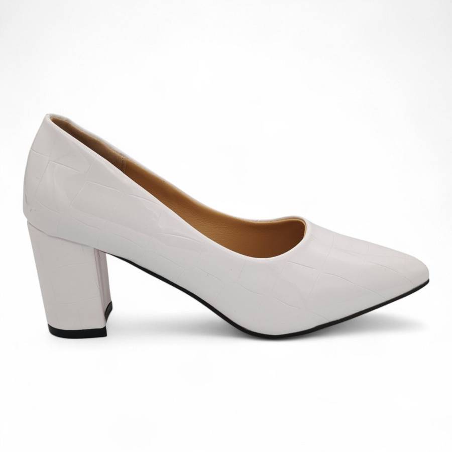 TTP Patent PU Block Heel with Croc Embossed HTG-06
