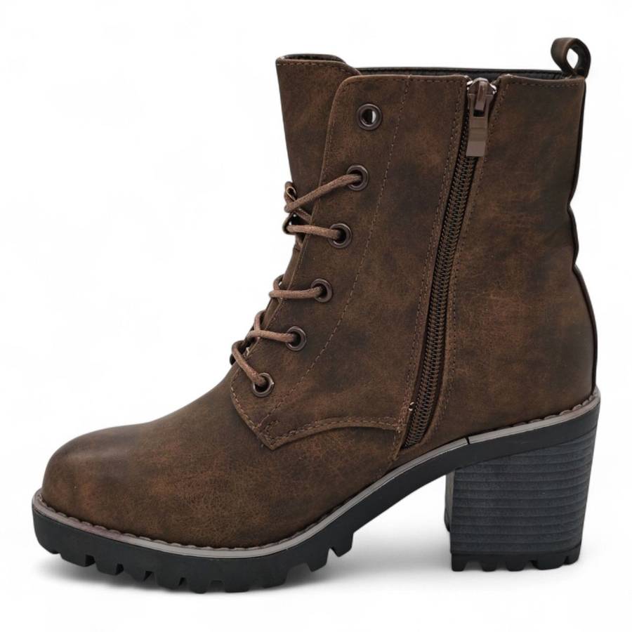 TTP Women's Lace up Ankle Boots with Side Zipper HTM-5