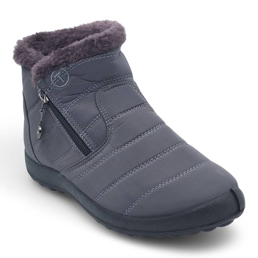 TTP Women Polar Ankle Boot with Side Zipper and Fur Lining M550