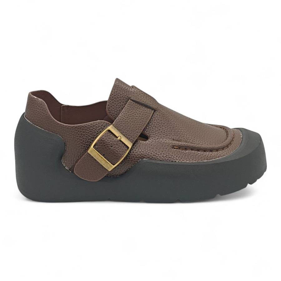 TTP Women's Moccasin-Styled Mary Jane Platform Casual Shoe BKHT03