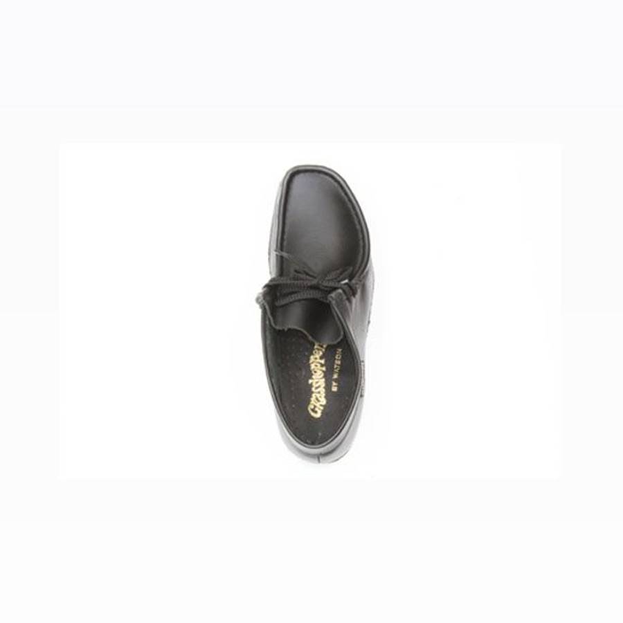 Mens/Youth Grasshopper Lace-Up Moccassin Softee Black