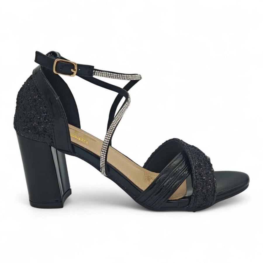 TTP Rosalind PU Glitter Crisscross Sandal with Rhinestone Strap MJ250820