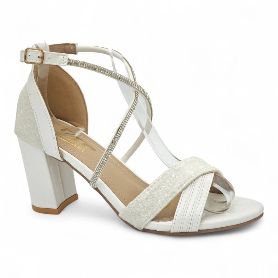 TTP Rosalind PU Glitter Crisscross Sandal with Rhinestone Strap MJ250820