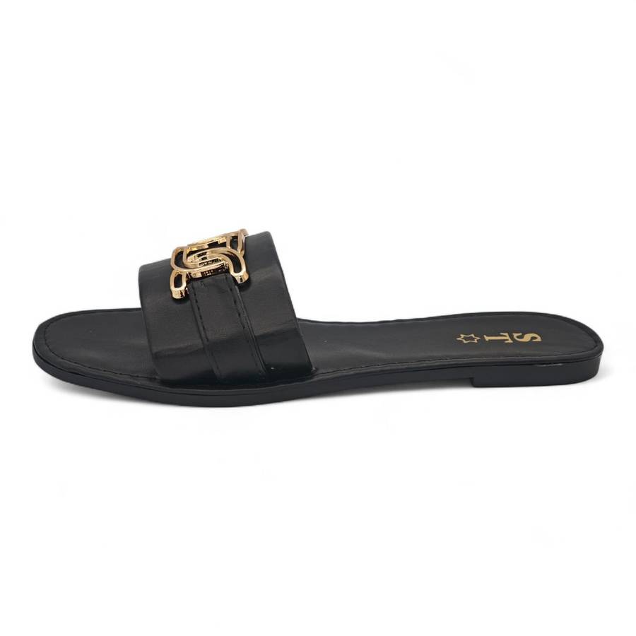 ST Slide Sandal - Clean-Edge Casual with Gold Accent ATRM