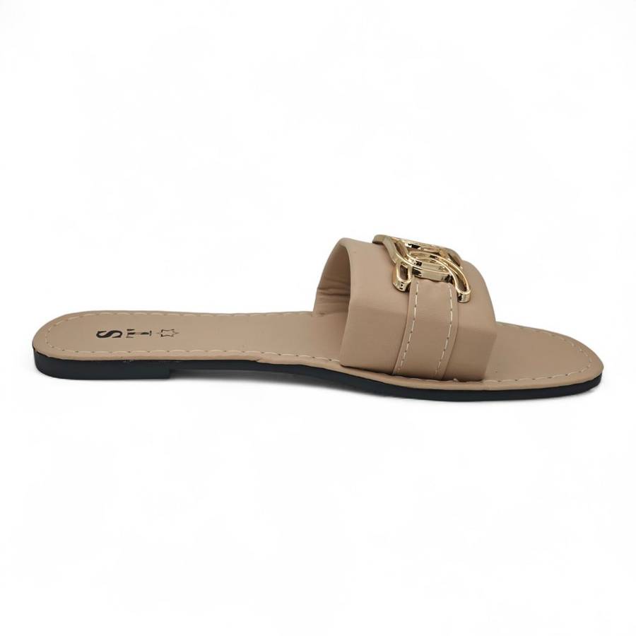 ST Slide Sandal - Clean-Edge Casual with Gold Accent ATRM