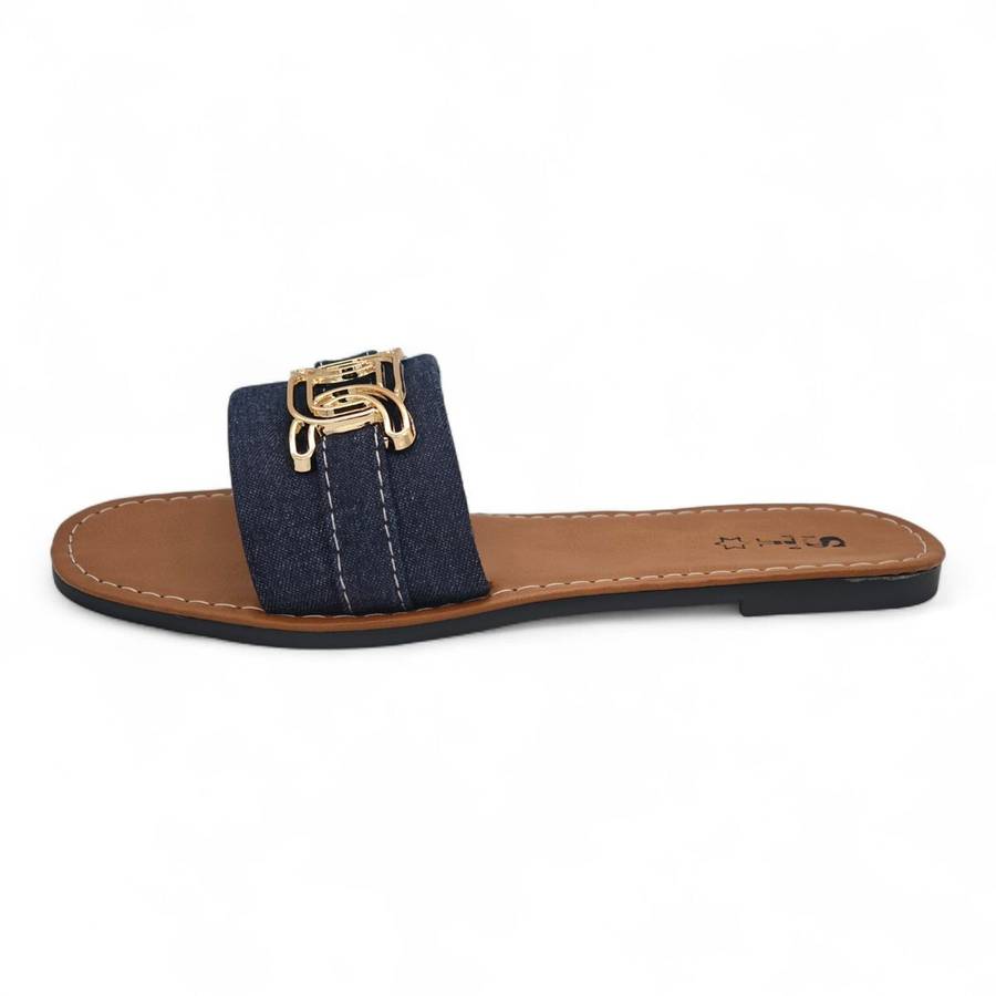ST Slide Sandal - Clean-Edge Casual with Gold Accent ATRM