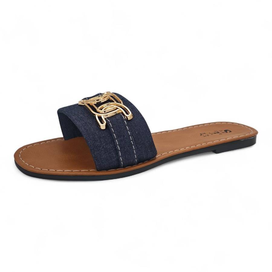 ST Slide Sandal - Clean-Edge Casual with Gold Accent ATRM