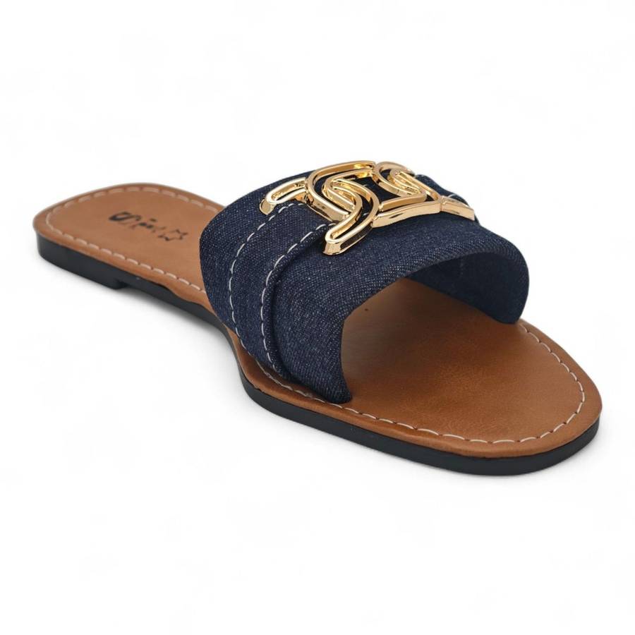 ST Slide Sandal - Clean-Edge Casual with Gold Accent ATRM