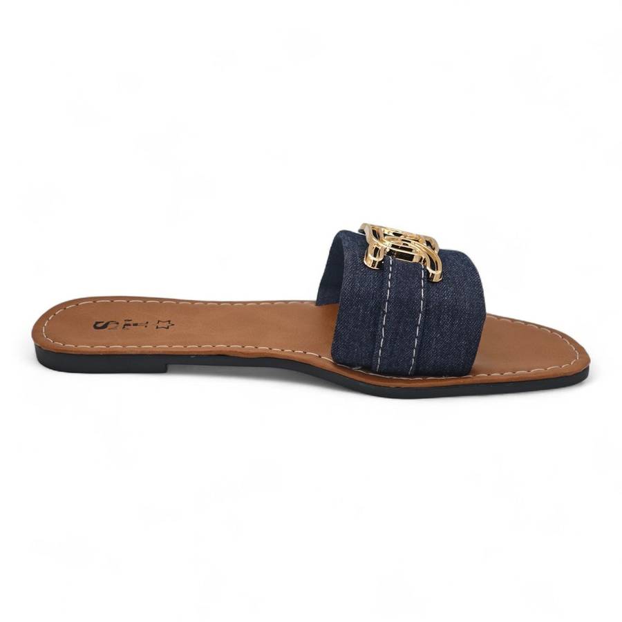 ST Slide Sandal - Clean-Edge Casual with Gold Accent ATRM