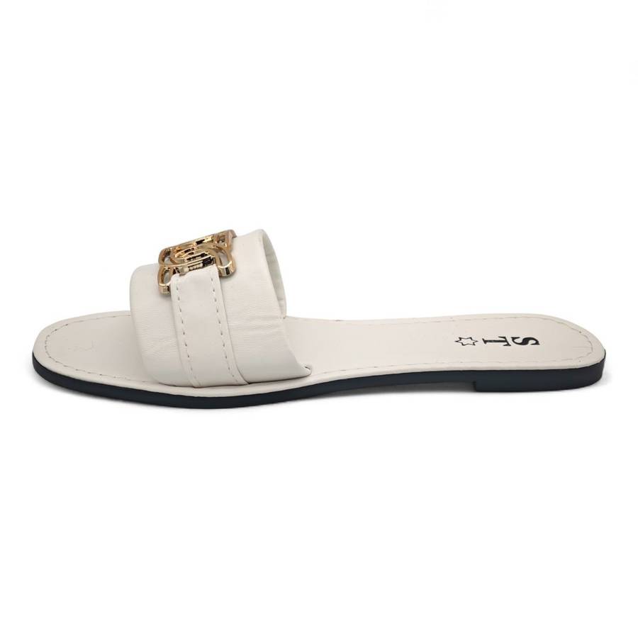 ST Slide Sandal - Clean-Edge Casual with Gold Accent ATRM