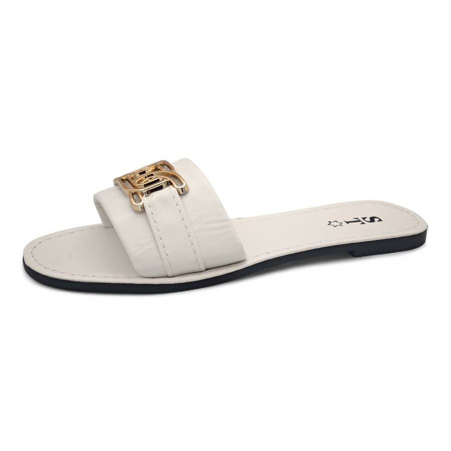ST Slide Sandal - Clean-Edge Casual with Gold Accent ATRM