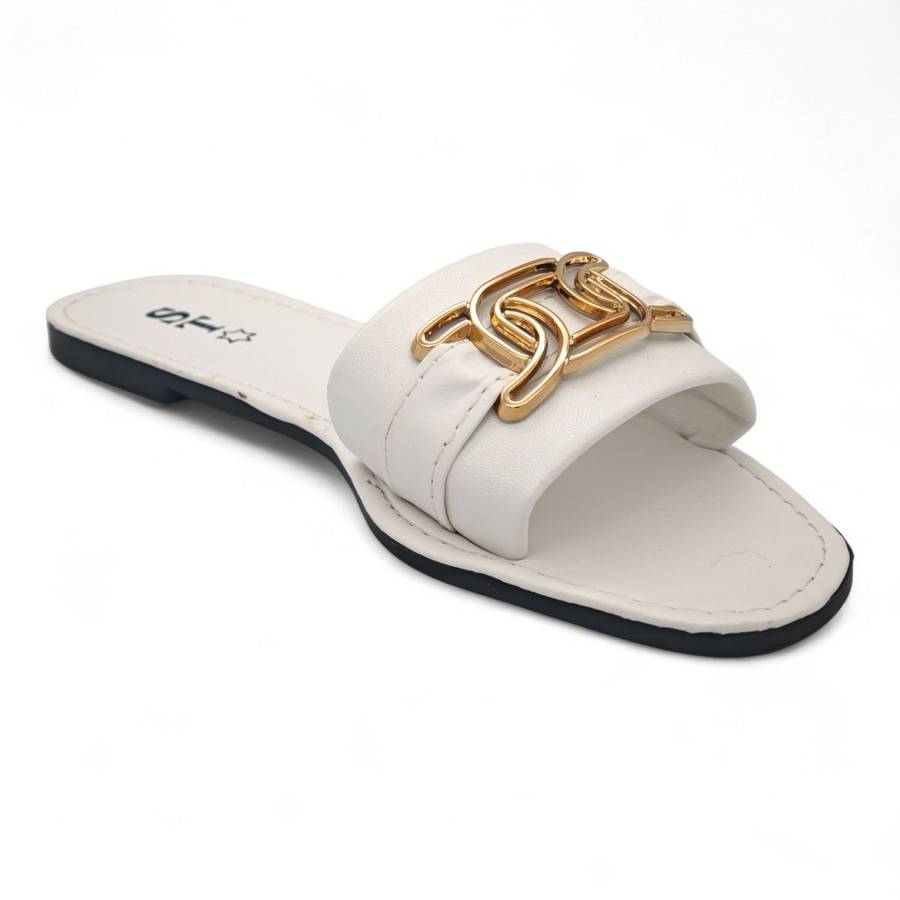 ST Slide Sandal - Clean-Edge Casual with Gold Accent ATRM