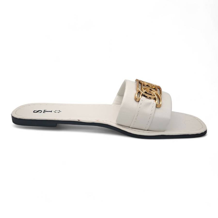 ST Slide Sandal - Clean-Edge Casual with Gold Accent ATRM