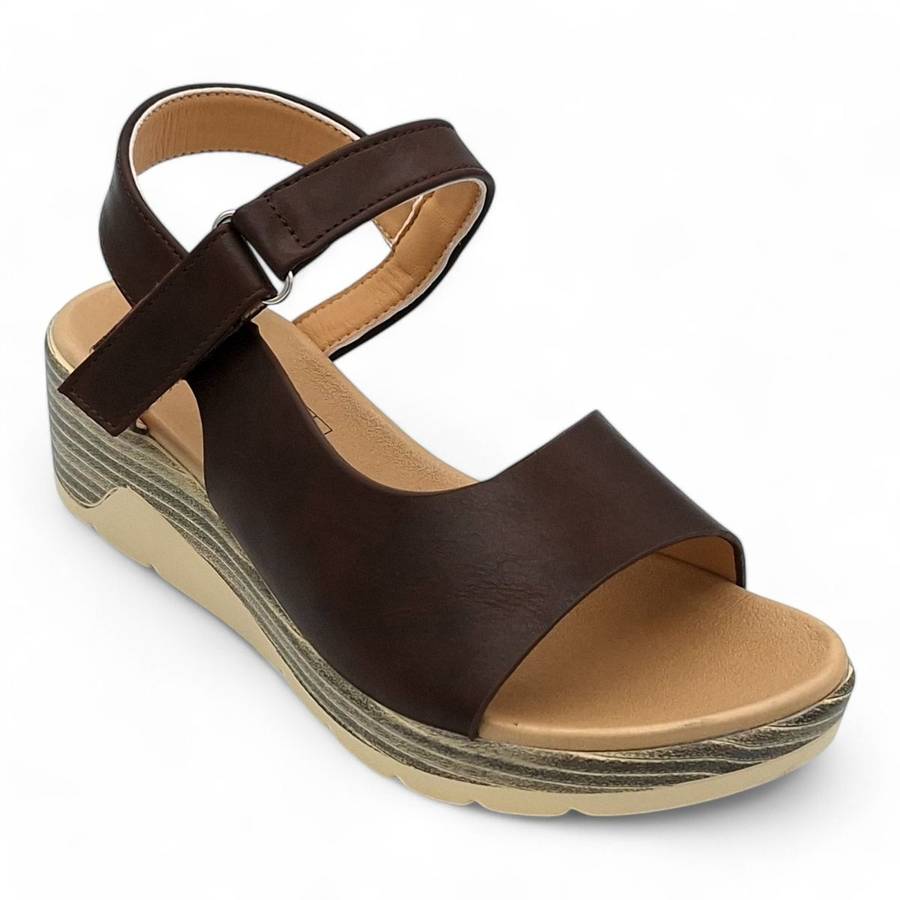 TTP Women Platform Wedge Sandal with Ankle Strap