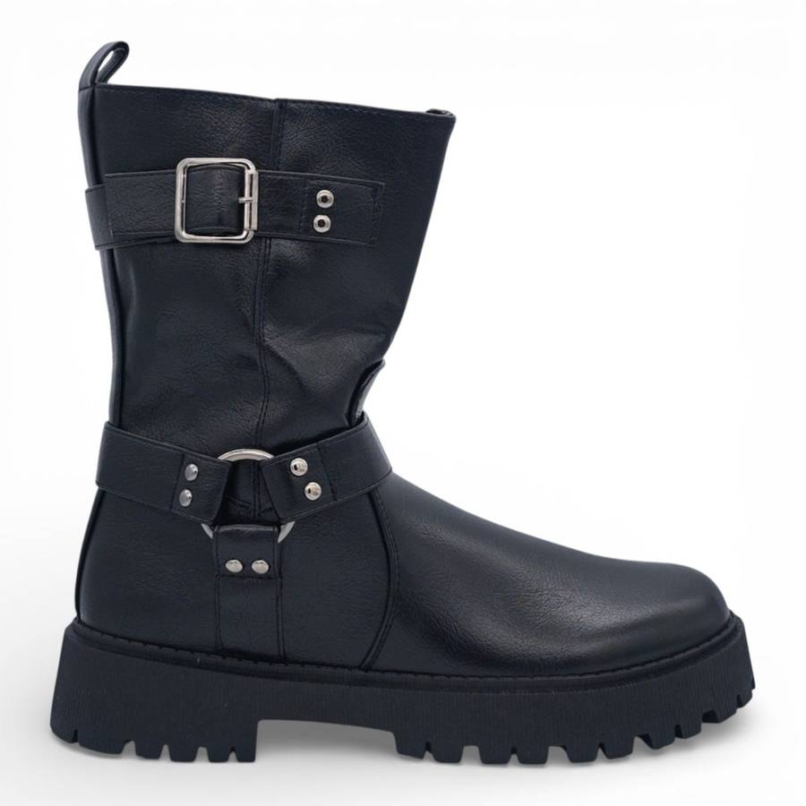 TTP Women's Buckle Strap Mid-Calf Boot MC0003