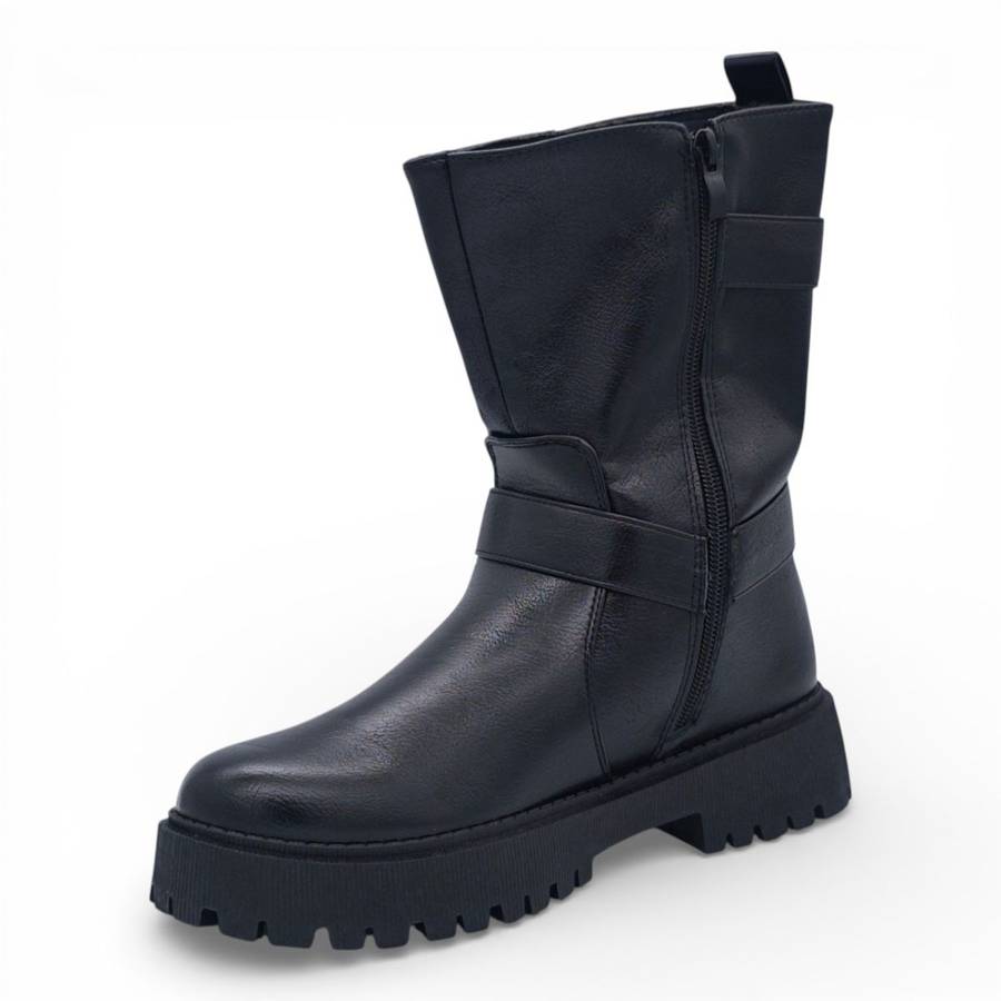 TTP Women's Buckle Strap Mid-Calf Boot MC0003