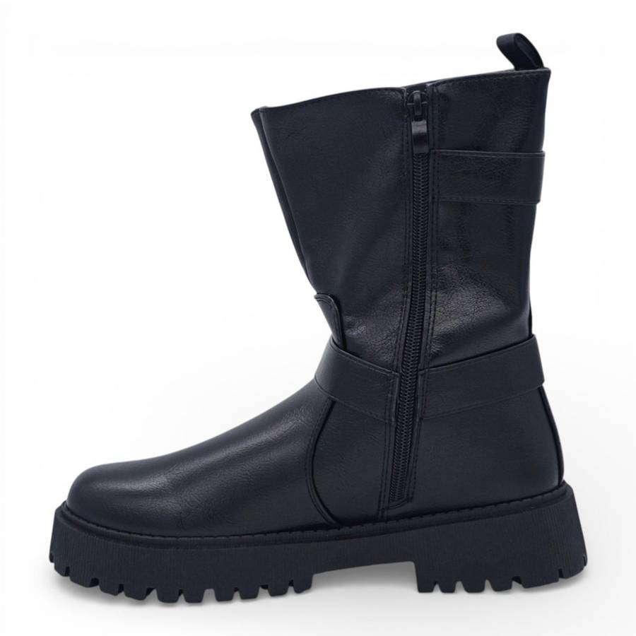 TTP Women's Buckle Strap Mid-Calf Boot MC0003
