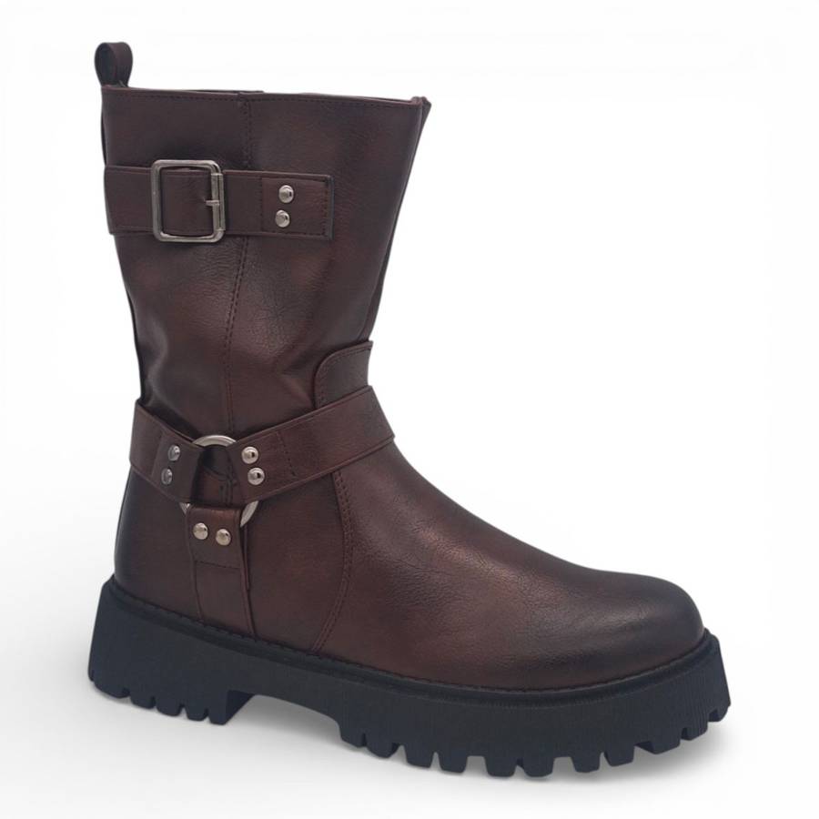 TTP Women's Buckle Strap Mid-Calf Boot MC0003