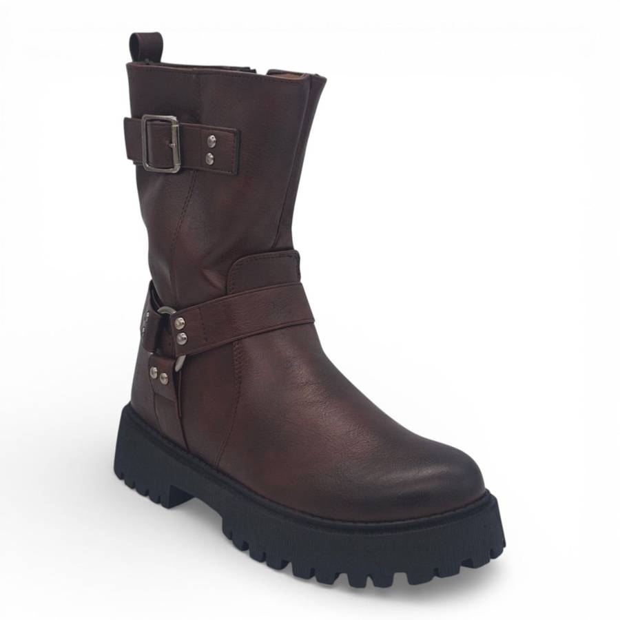 TTP Women's Buckle Strap Mid-Calf Boot MC0003