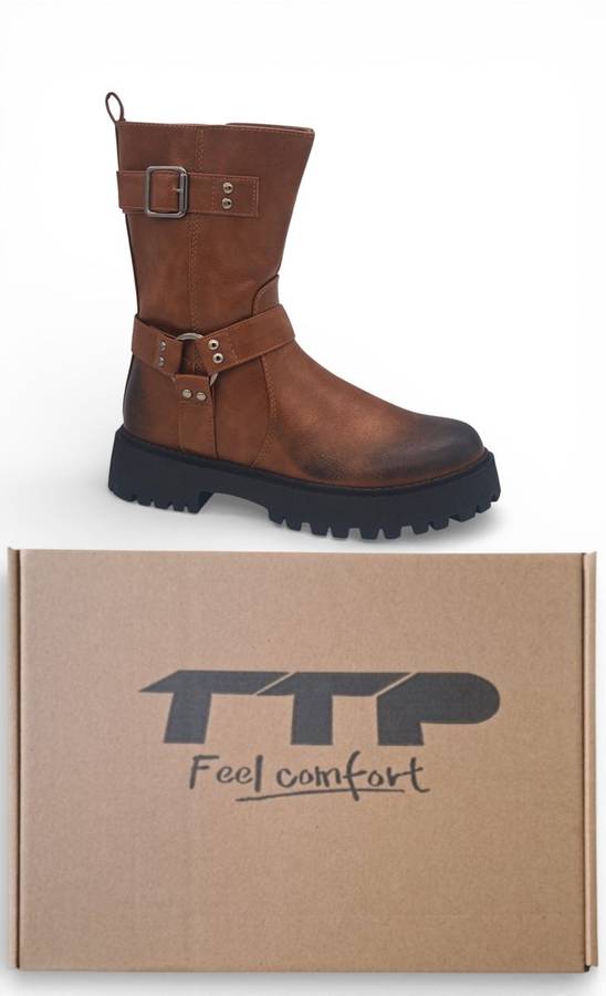 TTP Women's Buckle Strap Mid-Calf Boot MC0003