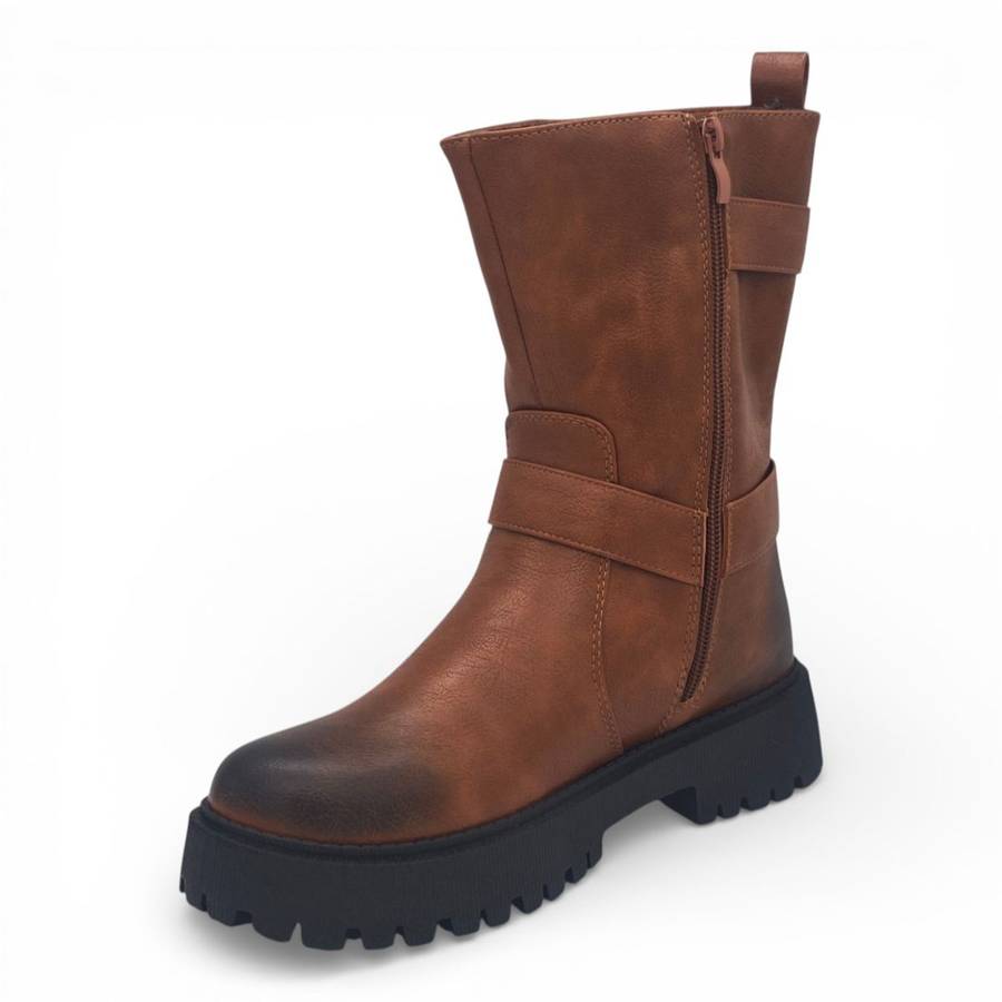 TTP Women's Buckle Strap Mid-Calf Boot MC0003