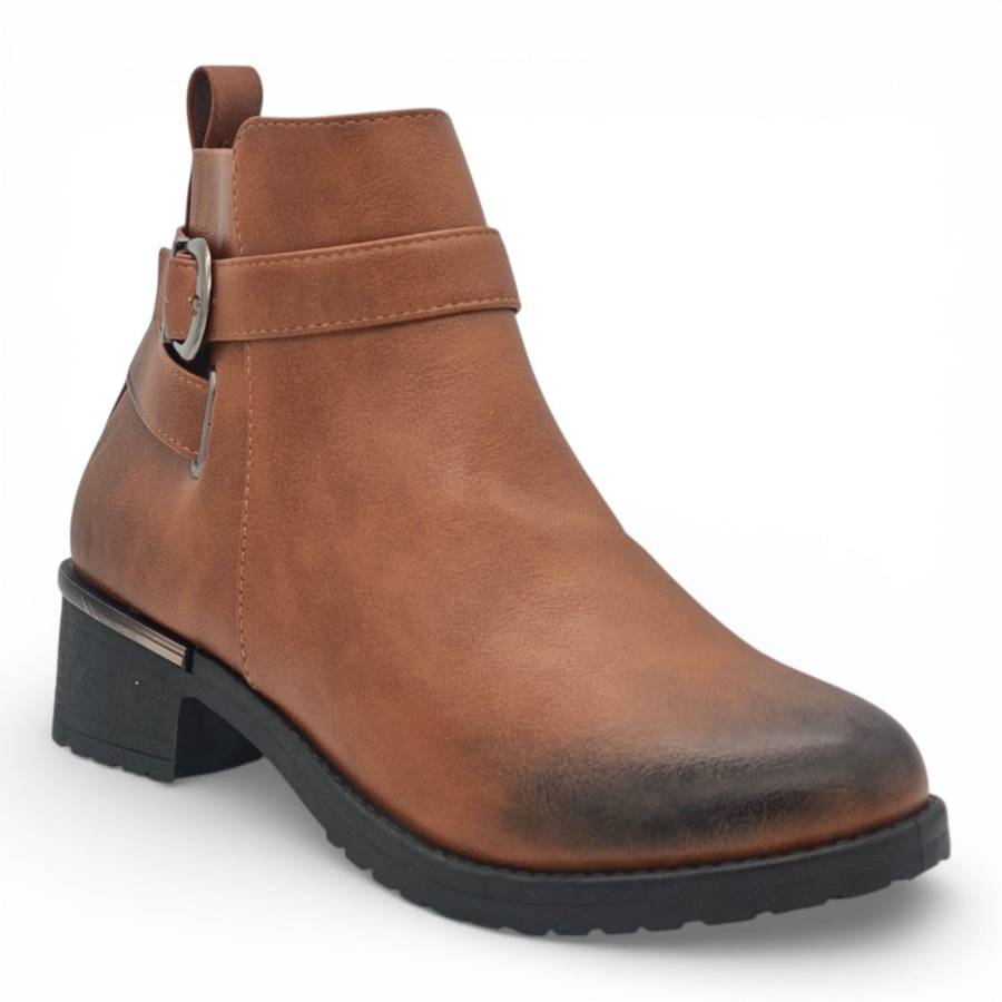 TTP Women's Ankle Boot with Buckle Decor MC0007