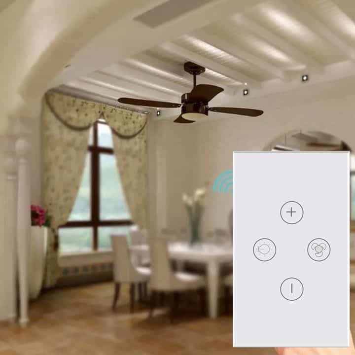 Smart Light Dimmer + Fan Touch Switch Tuya WiFi