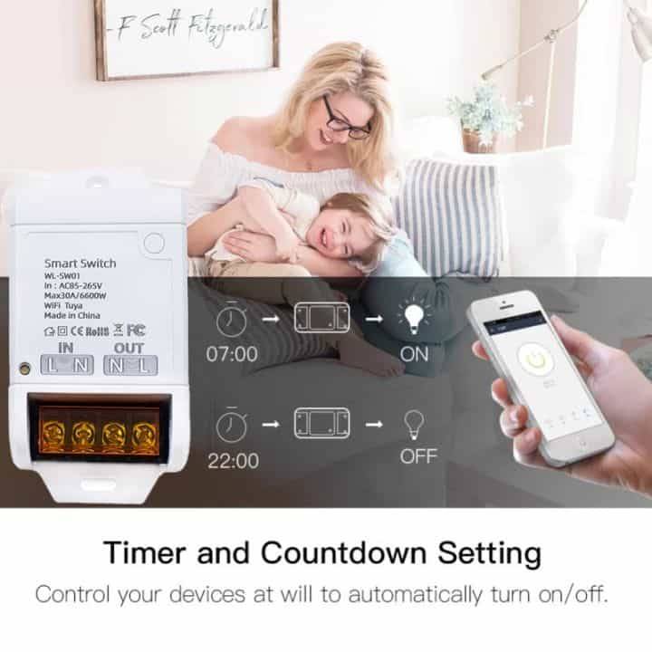 Smart WiFi Switch Basic 30A 6.6KW | High Load Current | Tuya Smart Life