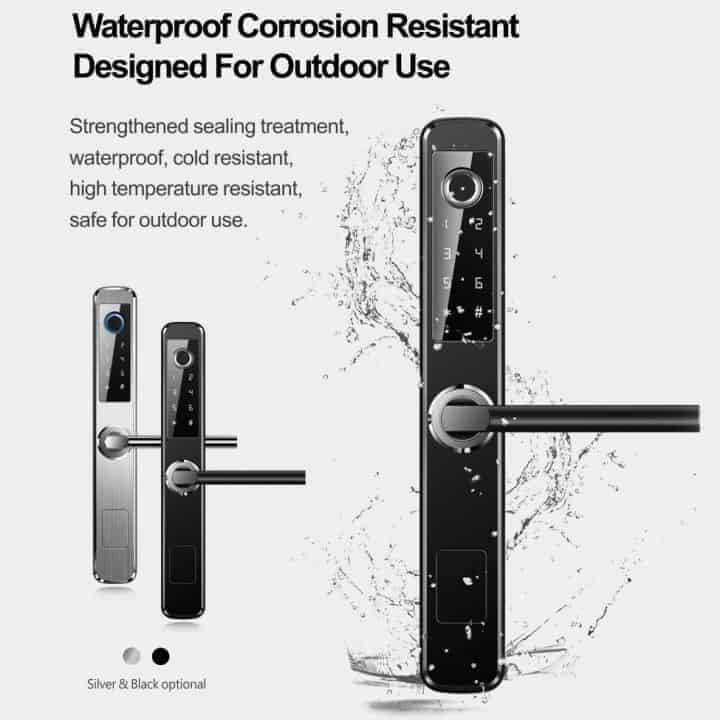 Smart F2 Door Lock, Fingerprint, Card, Code, Key | IP65 Outdoor | WiFi Tuya Smart Life