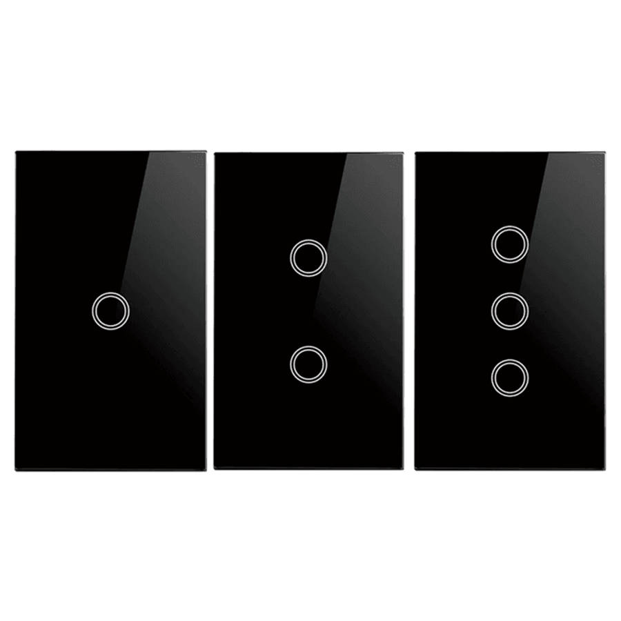 Smart Touch Switch Black Faceplate | 1-4 gang and dimmer | Tuya Smart Life