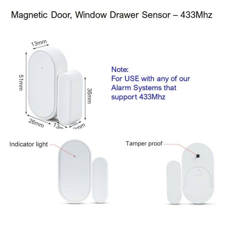 Magnetic Sensor Door Window Drawer | Indoor 433MHZ