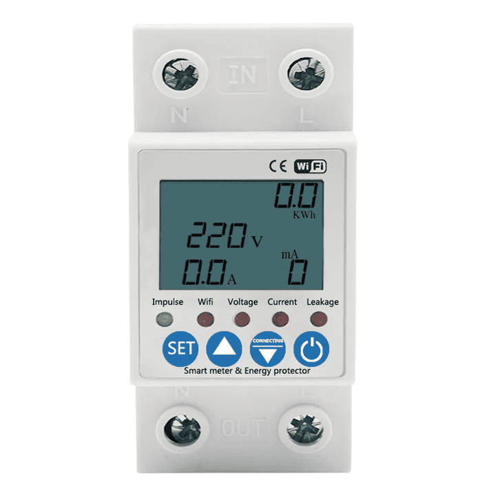 Smart Switch + Energy Monitor Power Consumption + Earth Leakage | 63A, 230VAC | WiFi Tuya Smart Life