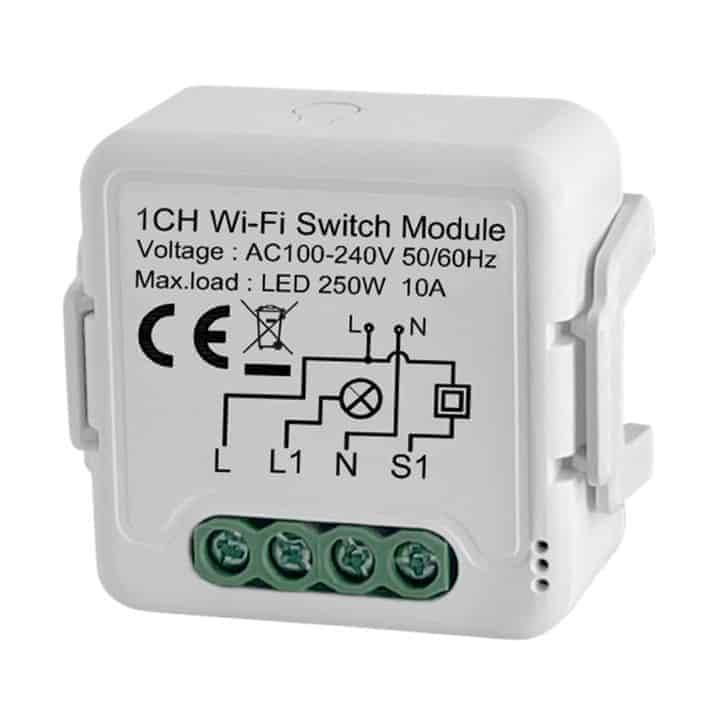 Smart Mini Switch Module 1 Gang 2 Way (Upgrade Existing + Override) | WiFi Tuya Smart Life