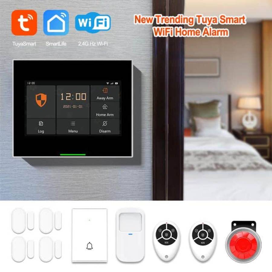 Smart Security Alarm Panel Kit | WiFi, Cell Network & 433Mhz | WiFi Tuya Smart Life
