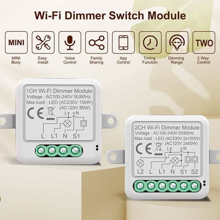 Smart Mini Switch Dimmer Module 1 Gang (upgrade existing) | WiFi Tuya Smart Life